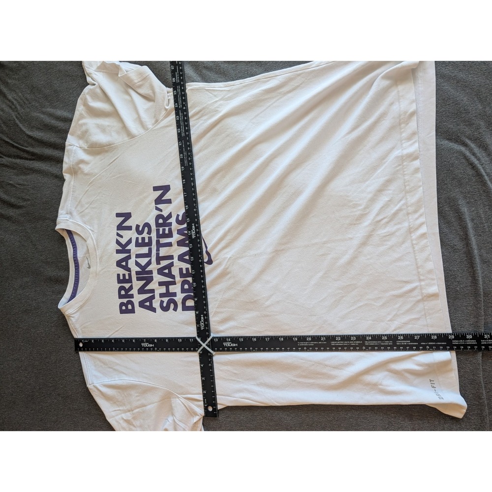 Nike Dri-FIT Basketball Graphic T-Shirt White Purple Break'n Ankles XXL
